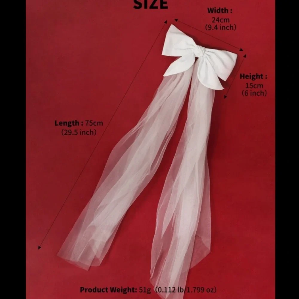 Anthro Bridal Tulle Bow Veil – Oversized Romantic Veil Bride 2026